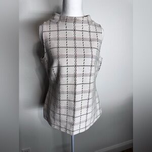 Ann Taylor Black and White Checkered Blouse